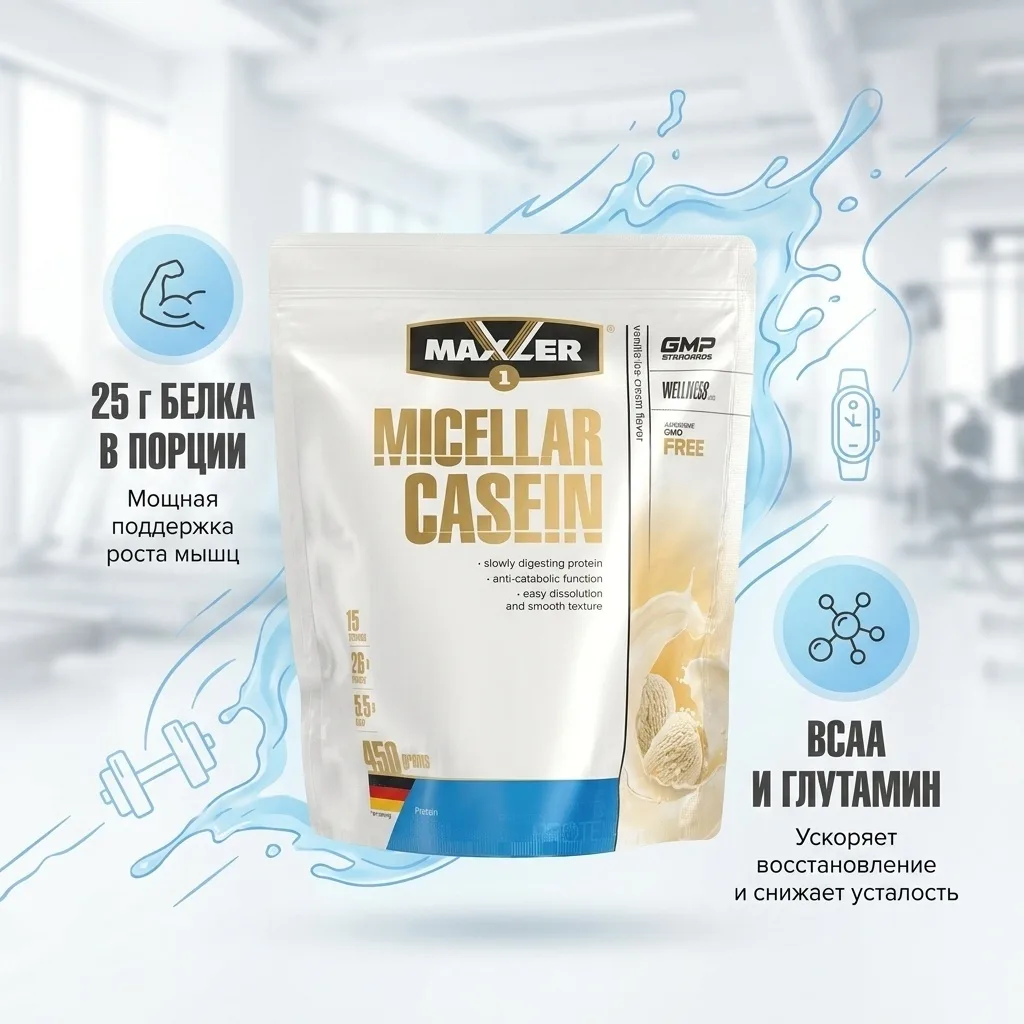 Протеин Maxler Micellar Casein Vanilla 450г (2350)