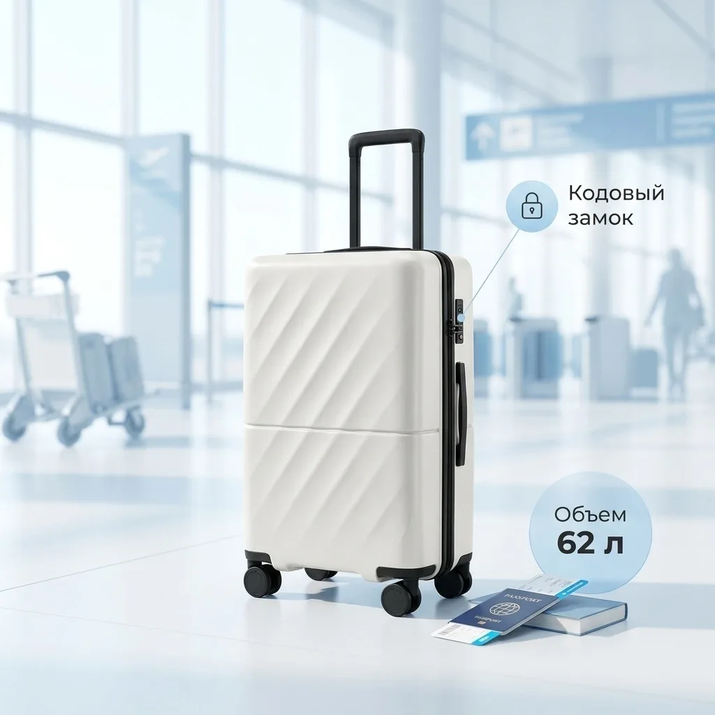 Чемодан NINETYGO Ripple Luggage 24" White (2242)