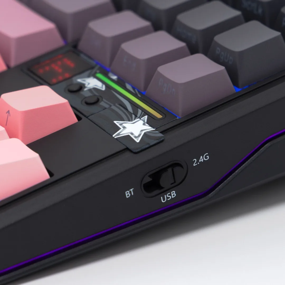 Клавиатура AULA F87 Pro Blank Черно-Розовый (2643)