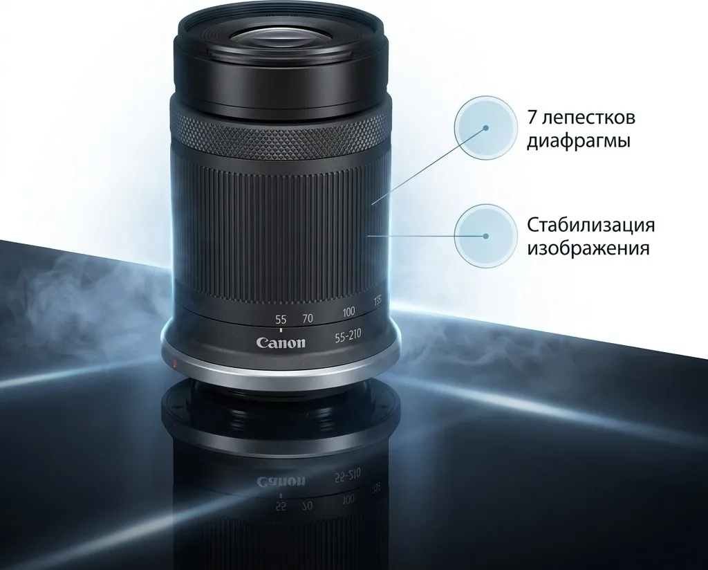 Объектив Canon RFS 55-210 mm F5-7.1 IS STM