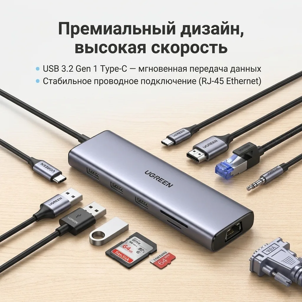 Док-станция UGREEN CM498 15601