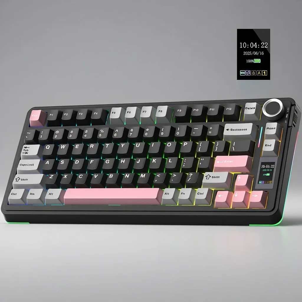 Клавиатура AULA S75 Pro Черный Розовый