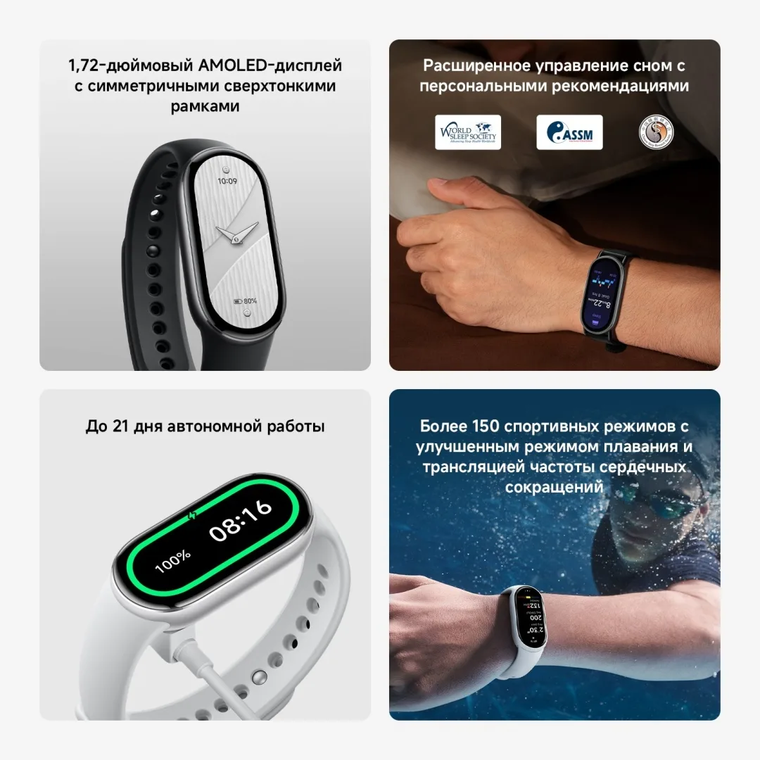 Фитнес-браслет Xiaomi Smart Band 10 Glacier Silver