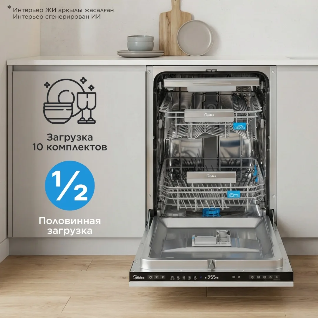 Посудомоечная машина Midea MID45S340i-C серый