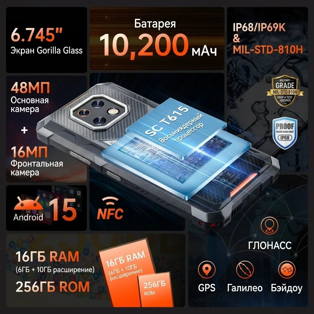 Смартфон CUBOT KINGKONG ES 3 6/256GB Black