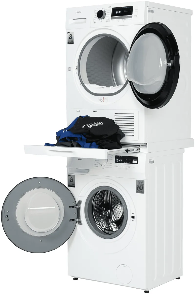 Стиральная машина Midea MFN03W80B/W-KZ белый + подарок (УТ-00009024,УТ-00011066)