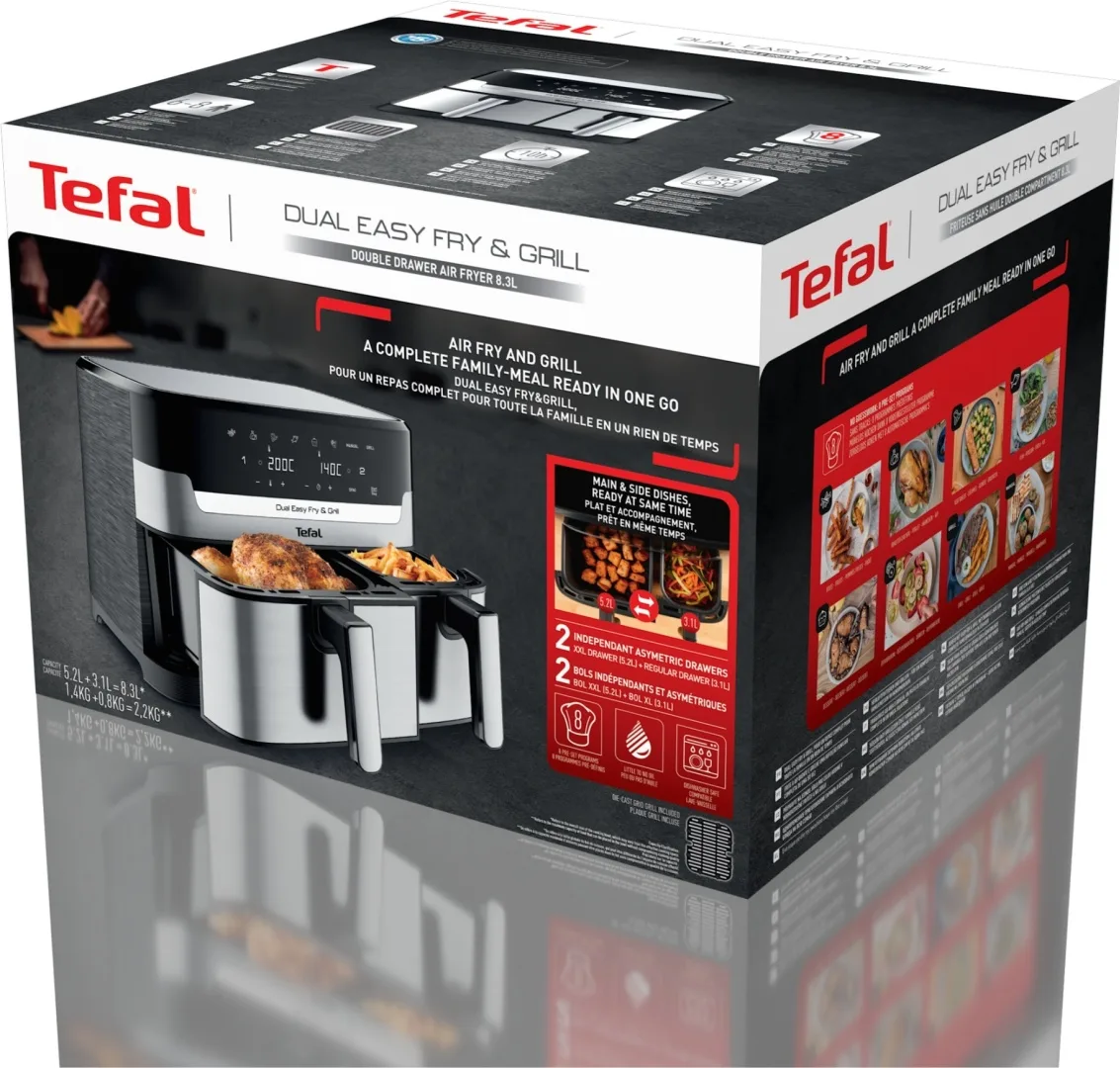 Аэрогриль Tefal Dual EY905D10 8.3L Черный