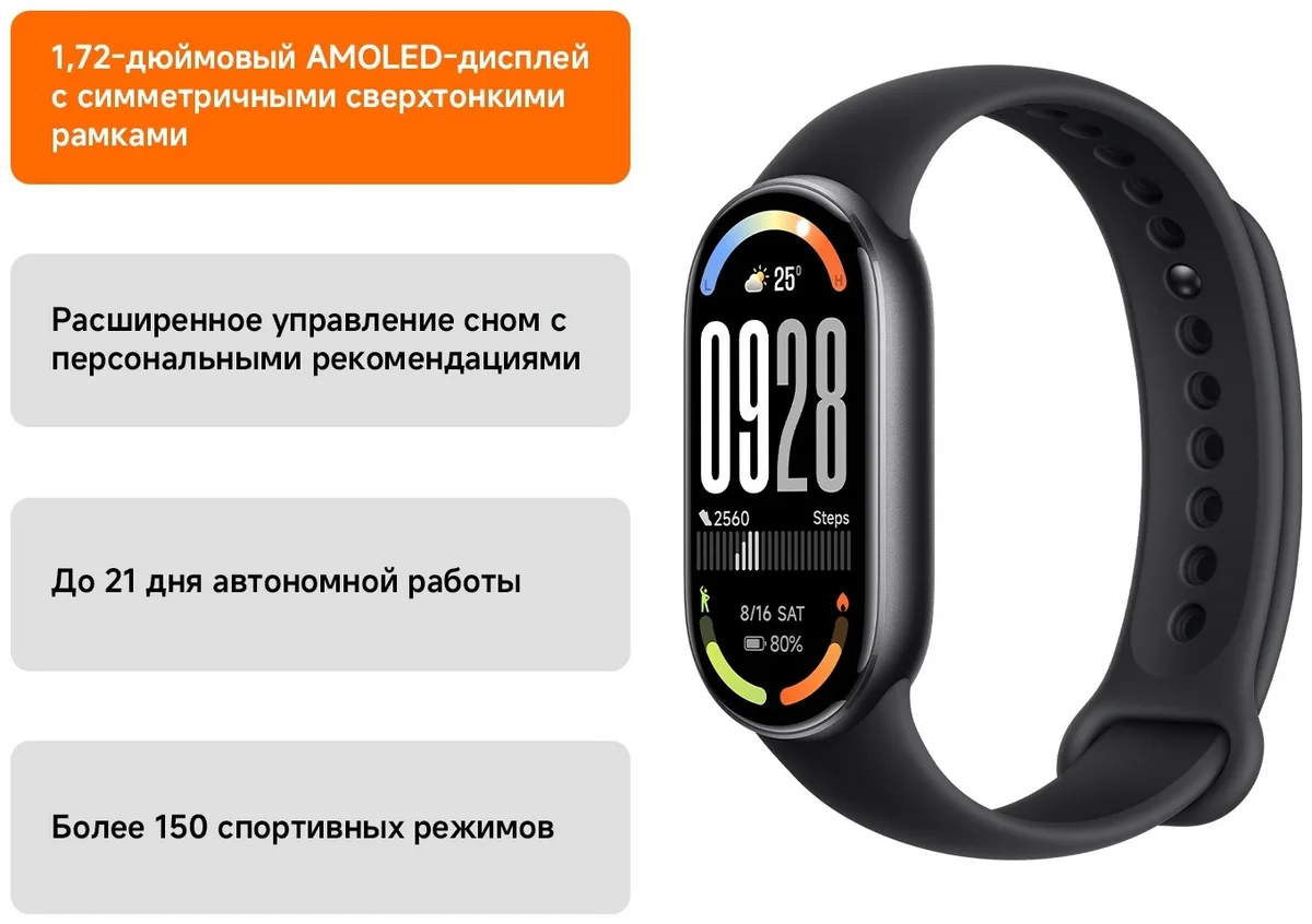 Фитнес-браслет Xiaomi Smart Band 10 Midnight Black