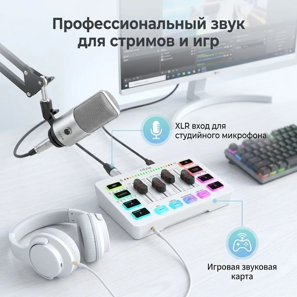 Звуковая карта Fifine SC3 Белый