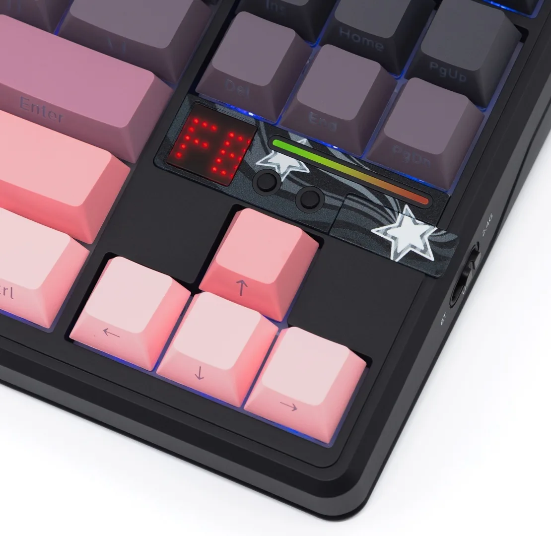 Клавиатура AULA F87 Pro Blank Черно-Розовый (2643)