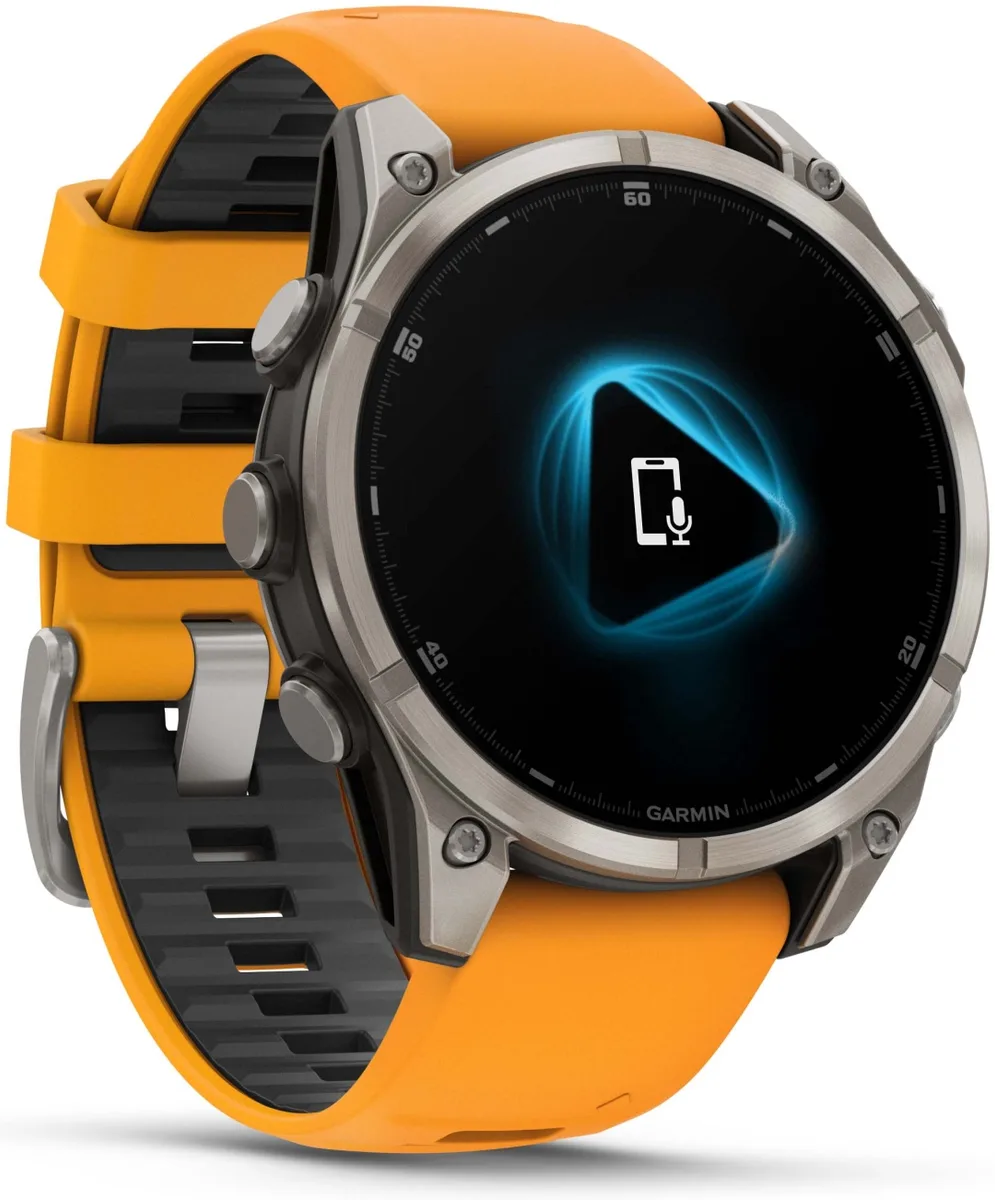Смарт-часы Garmin Fenix 8 47 мм серебристый-оранжевый (02904-11)