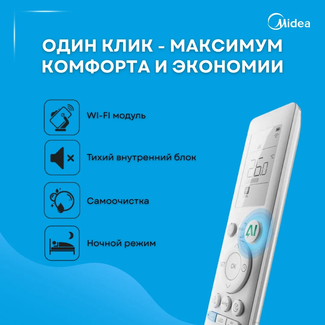 Кондиционер сплит-система Midea On/Off Aurora 3 MSAB-18HRN8 Белый