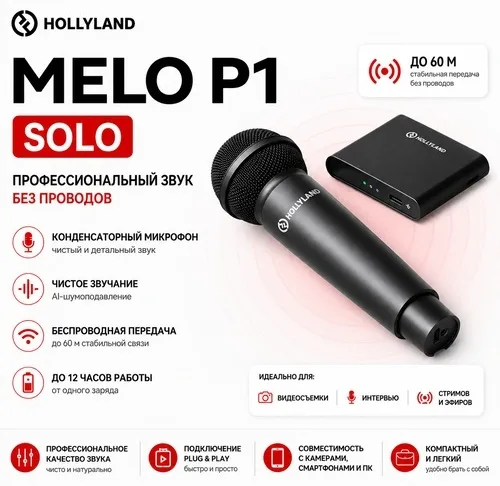Микрофон Hollyland MELO P1 Solo
