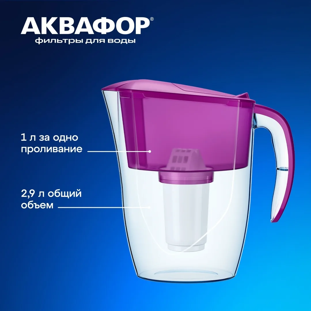 Водоочиститель Кувшин Аквафор Смайл А5 цикламен