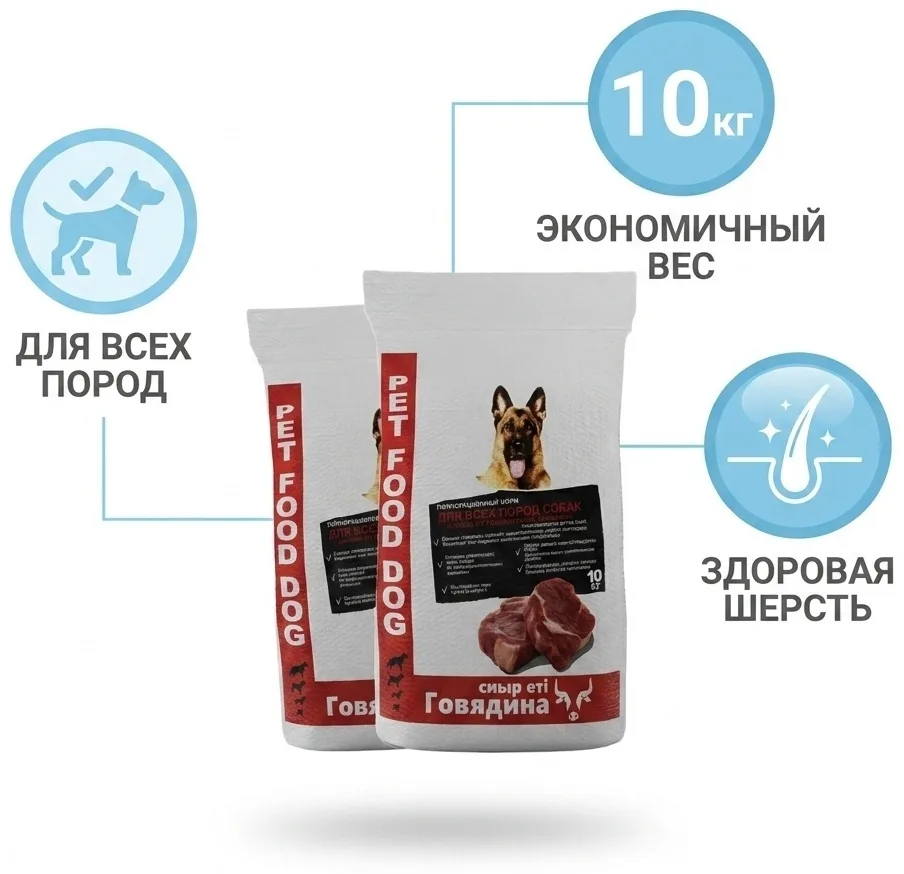 Корм Pet Food Говядина 10кг + подарок 1+1