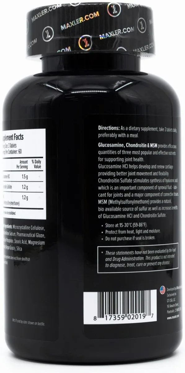 Препарат для укрепления связок Maxler Glucosamine Chondroitin MSM 180 таб (0197)