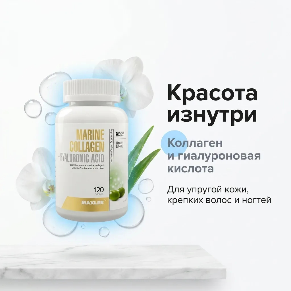 Витамин Maxler Marine Collagen + Hyaluronic Acid N/A 120 шт (2473)