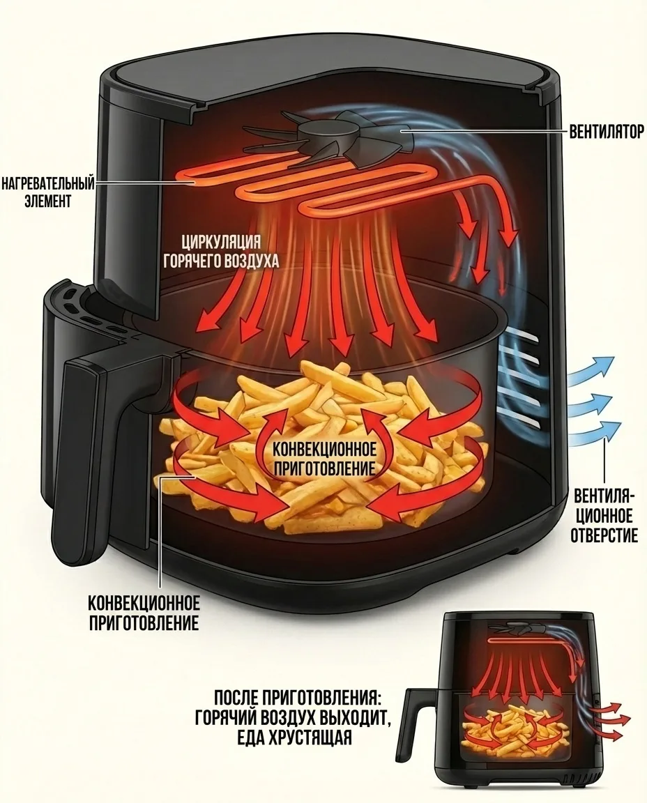 Аэрогриль NEXME NAF6500BL 6.5L Черный