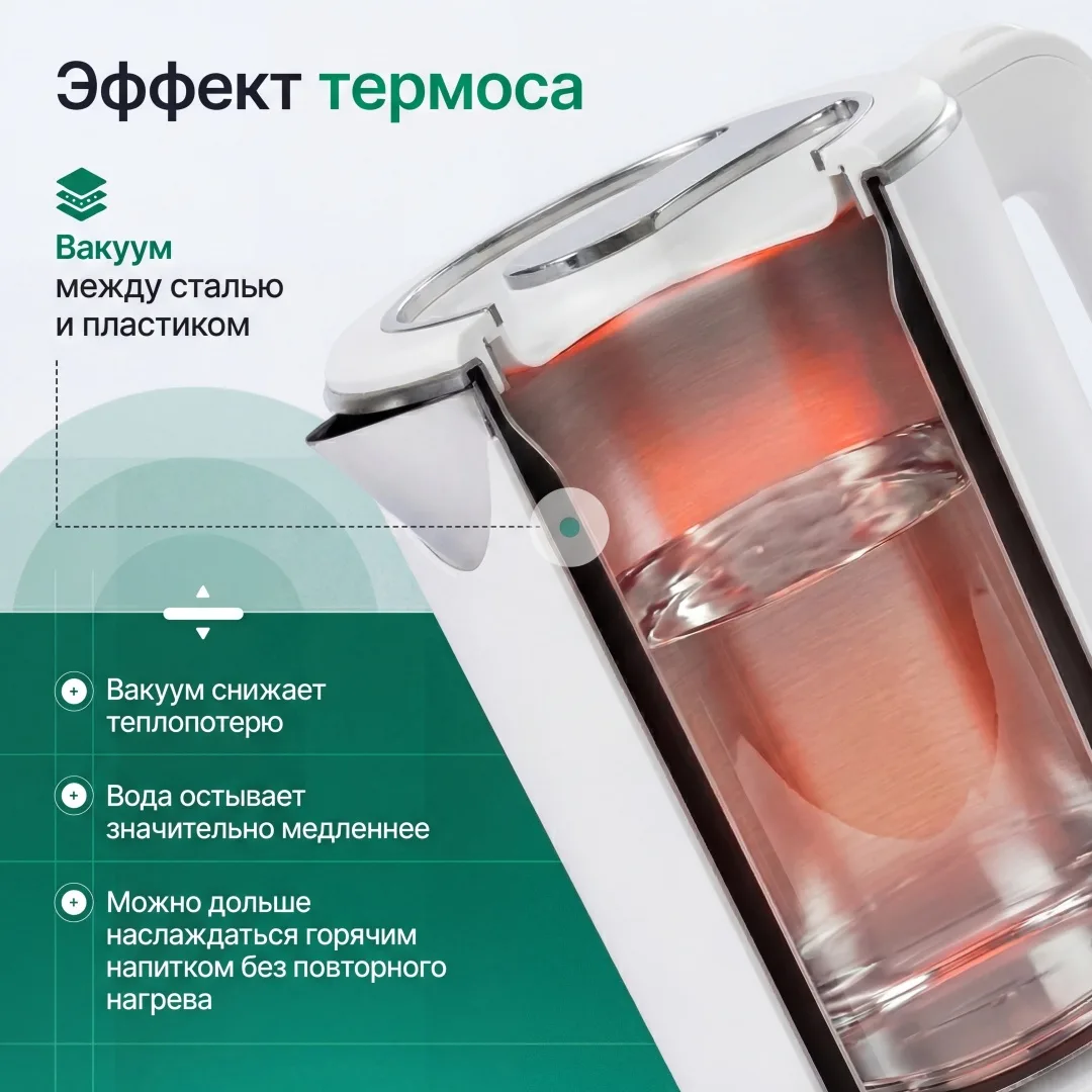 Чайник электрический NEXME JM-105 белый