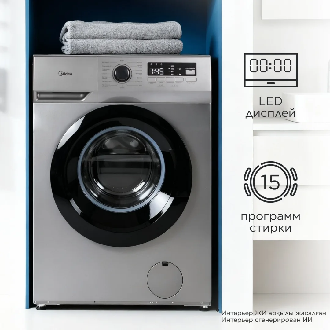 Стиральная машина Midea MFN03W80B/S-KZ серый