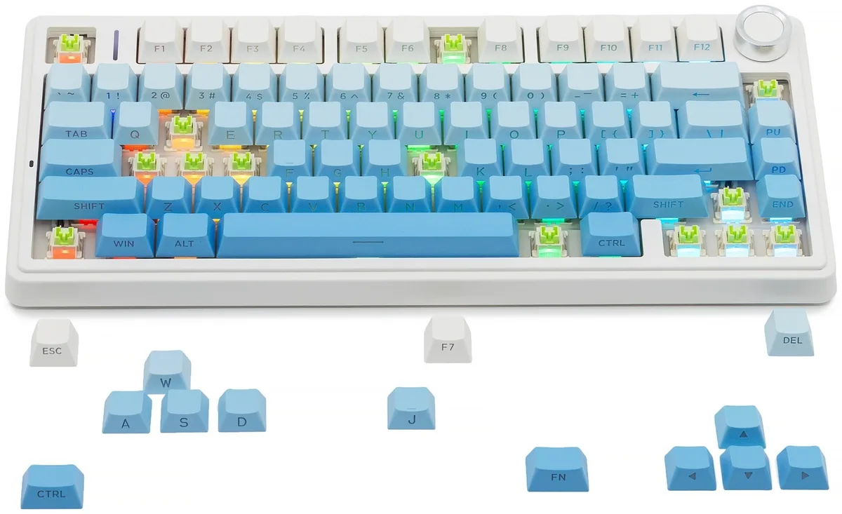 Клавиатура AULA F75 Blank Голубой (0645)