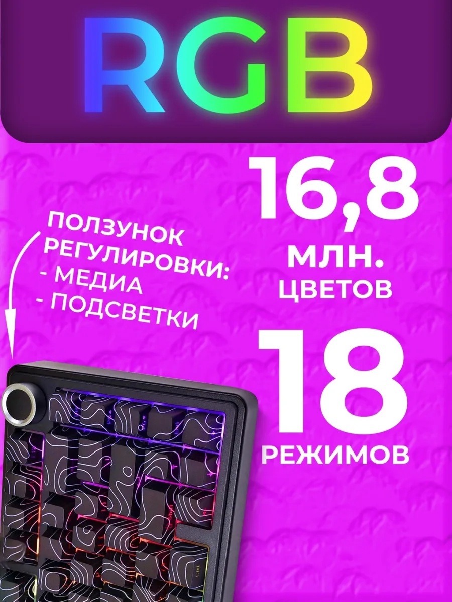Клавиатура AULA F75 Blank Черный-контурный (1424)