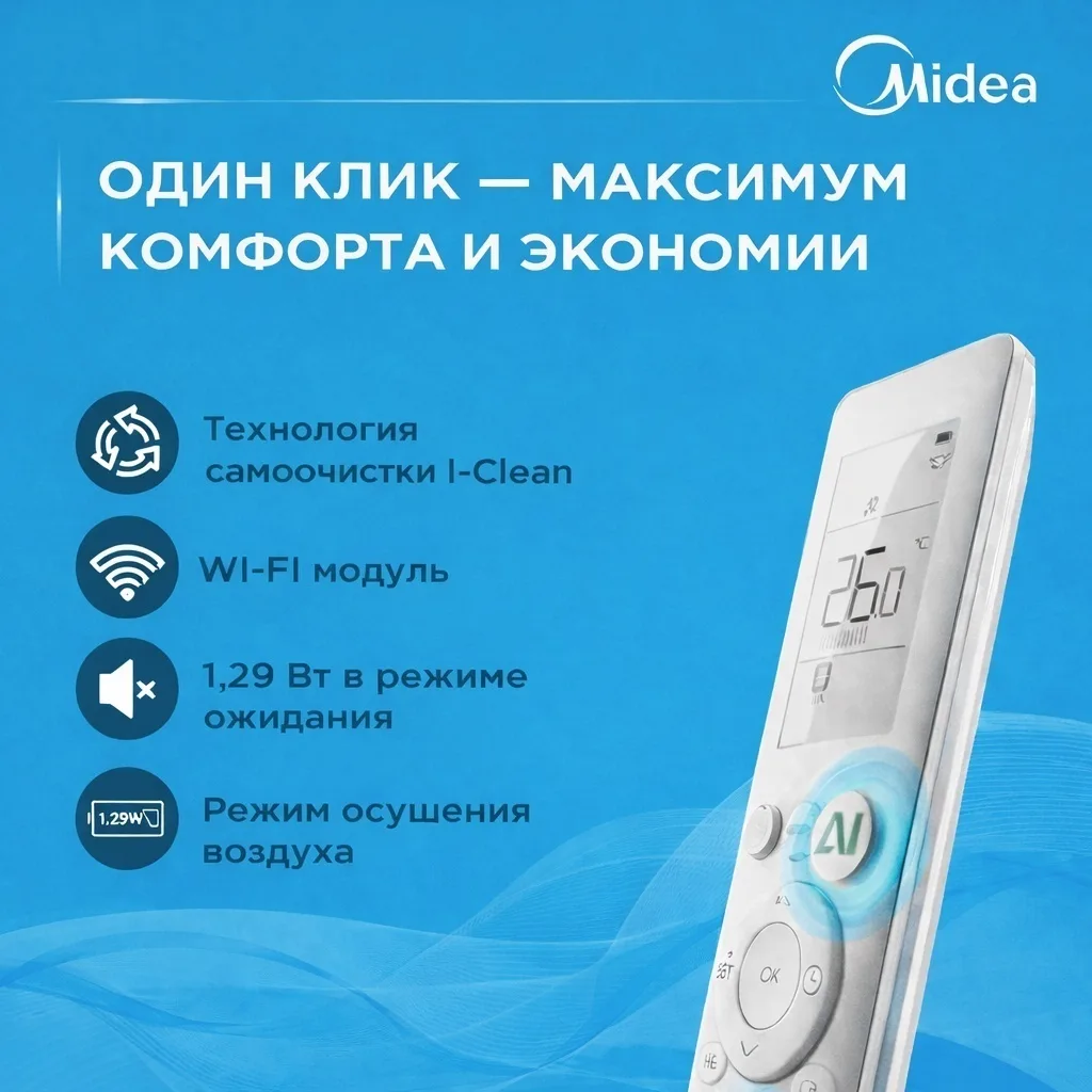 Кондиционер сплит-система Midea Inverter AFI-09N8D1 Белый