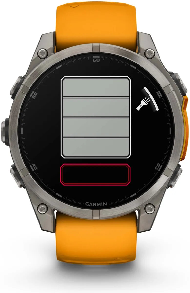Смарт-часы Garmin Fenix 8 47 мм серебристый-оранжевый (02904-11)