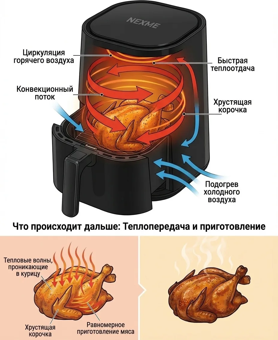 Аэрогриль NEXME NAF4500 4L Черный