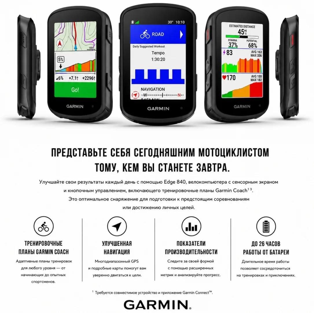 Велокомпьютер Беспроводной Garmin Edge 840 (02695-01)