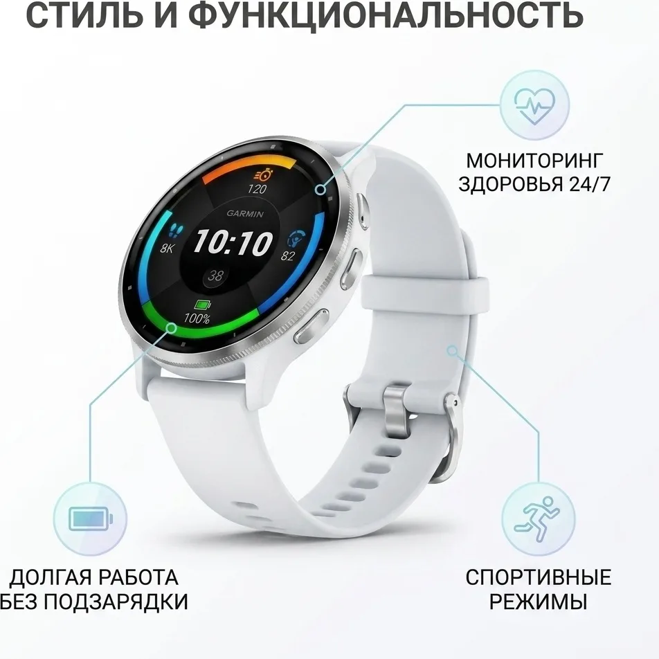 Смарт-часы Garmin VENU 3 45 мм белый (02784-00)