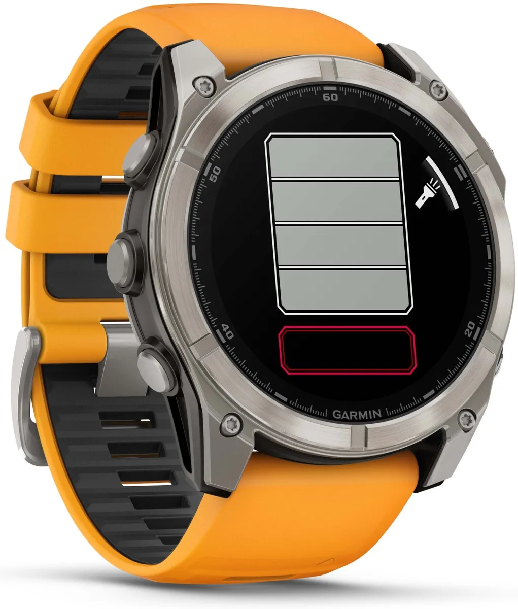 Смарт-часы Garmin Fenix 8 51 мм серебристый-оранжевый (02905-11)