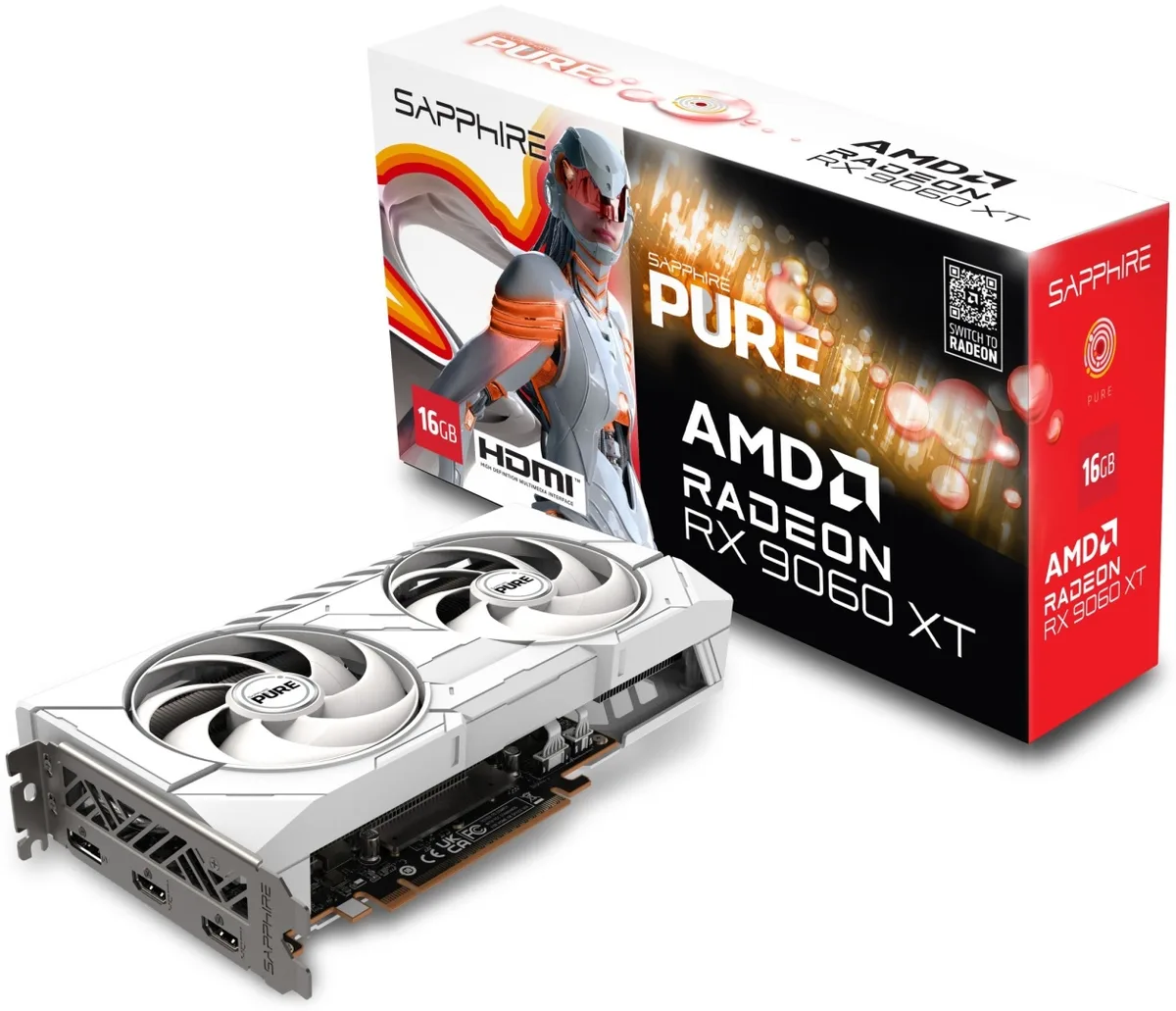 Видеокарта SAPPHIRE PURE AMD RADEON RX 9060 XT GAMING OC 16GB