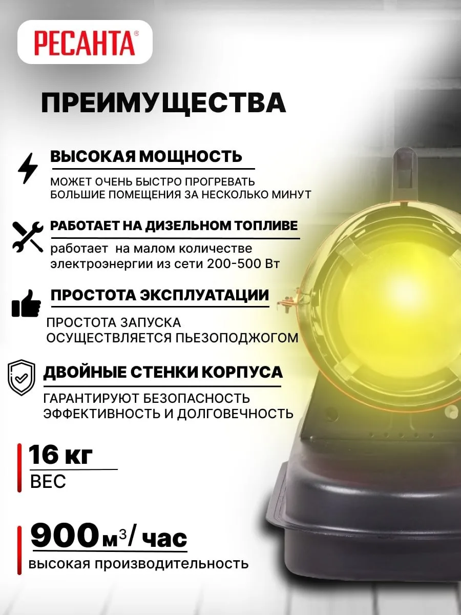 Тепловая дизельная пушка Ресанта ТДП-20АКД