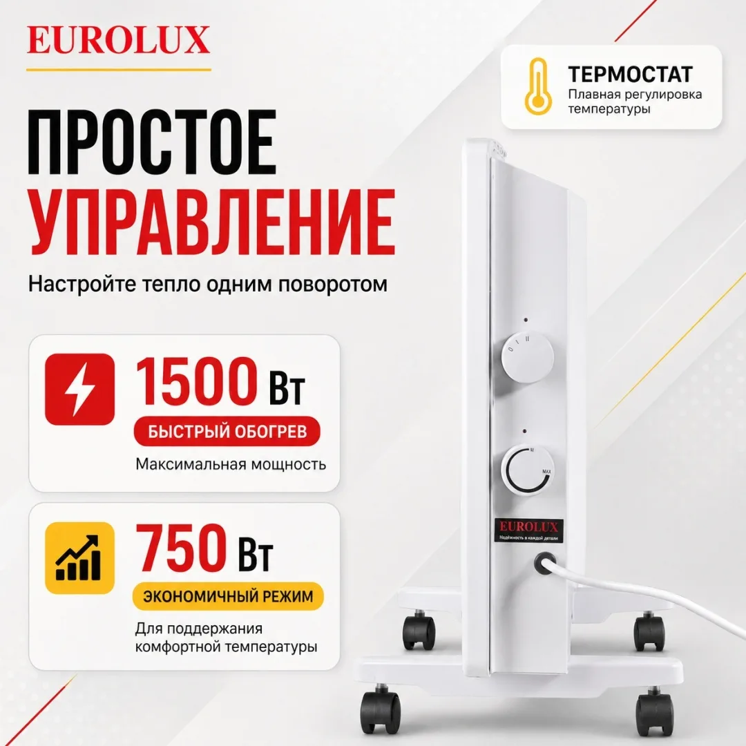 Обогреватель конвекторный Eurolux ОК-EU-1500CH