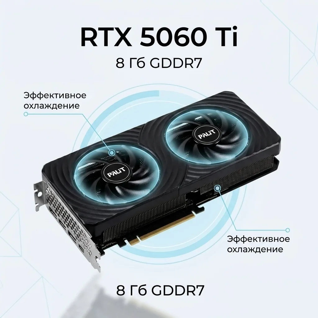 Видеокарта PALIT RTX 5060 Ti DUAL 8GB