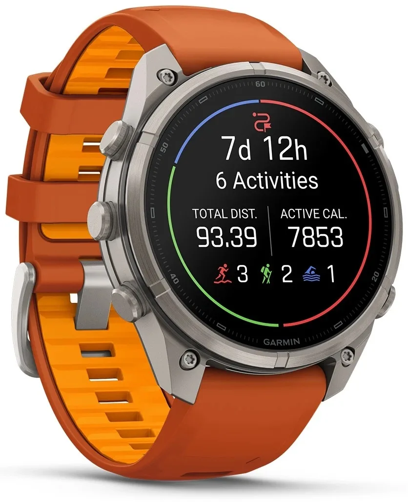 Смарт-часы Garmin Fenix 9 Pro 47 мм серебристый-оранжевый (04336-01)