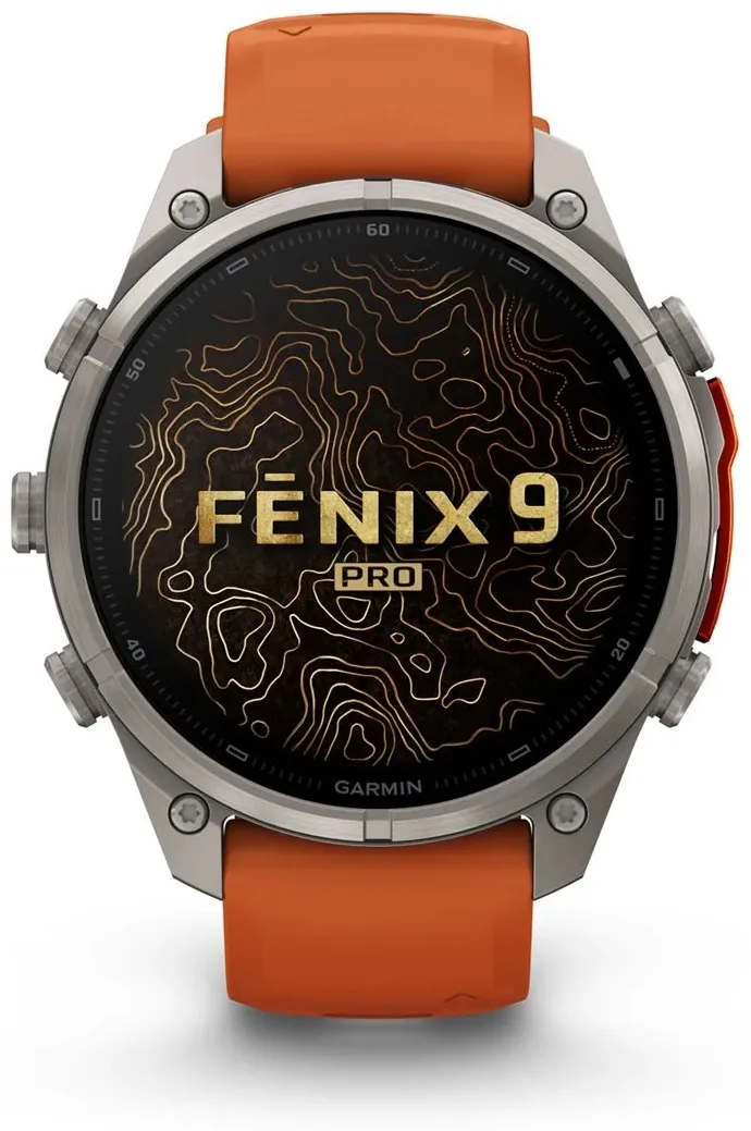 Смарт-часы Garmin Fenix 9 Pro 47 мм серебристый-оранжевый (04336-01)