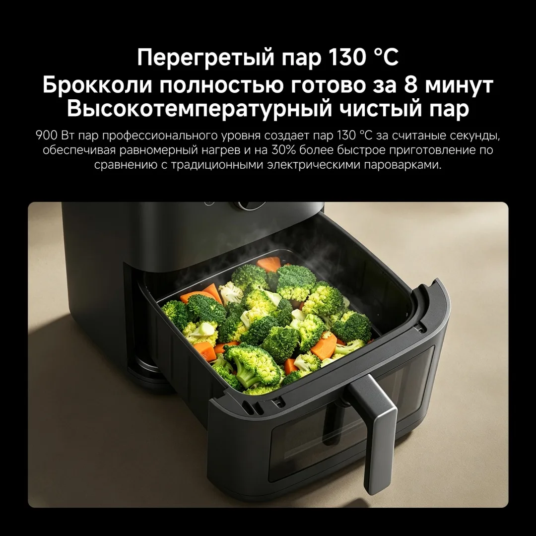 Аэрогриль Xiaomi Mijia Smart Steam Air Fryer 7L Черный