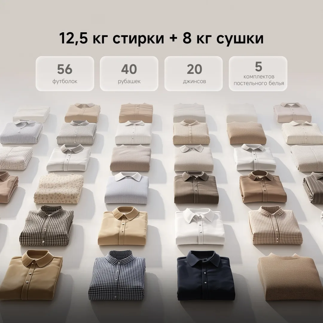 Стиральная машина Xiaomi Mijia Front Load Washer Dryer Pro 12.5kg Серый
