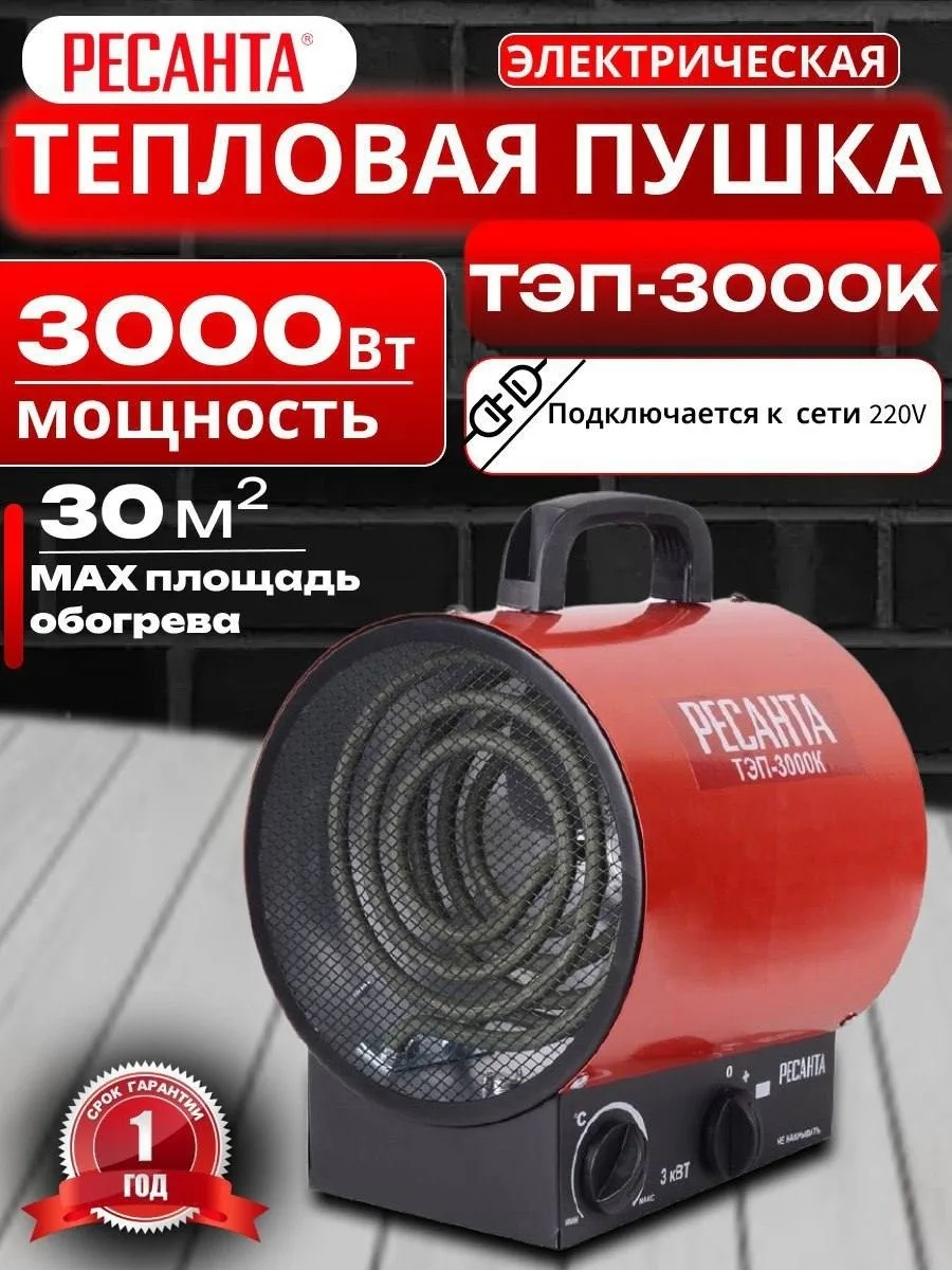 Тепловая электрическая пушка Ресанта ТЭП-3000К