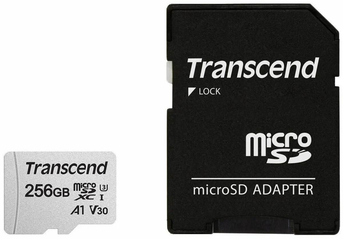 Карта памяти Transcend MicroSD 256GB Class 10 U3 TS256GUSD300S-A
