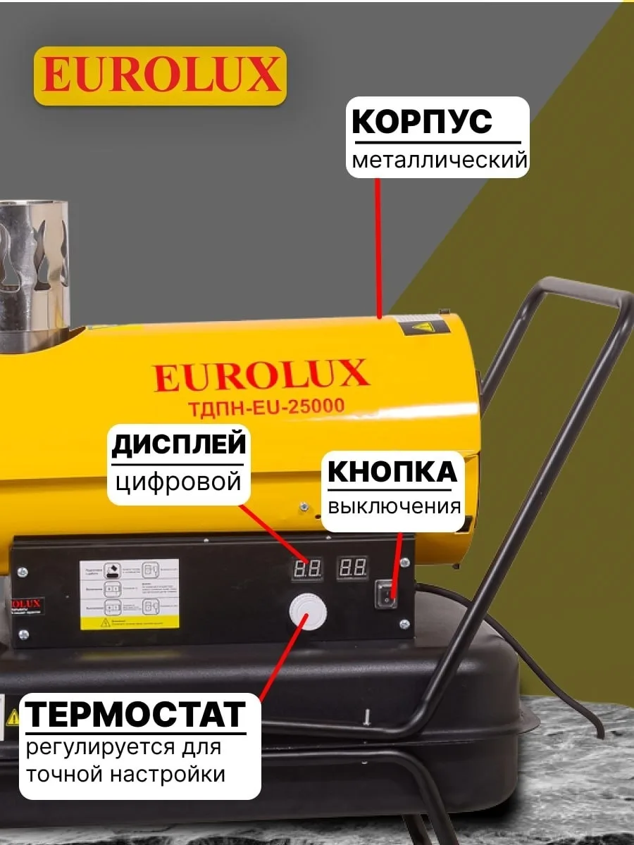 Тепловая дизельная пушка Eurolux ТДПН-EU-25000