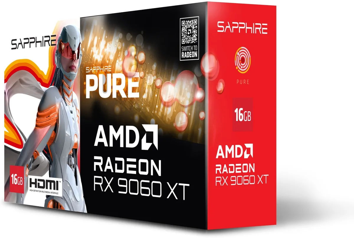 Видеокарта SAPPHIRE PURE AMD RADEON RX 9060 XT GAMING OC 16GB