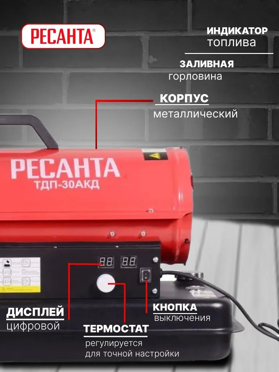 Тепловая дизельная пушка Ресанта ТДП-30АКД
