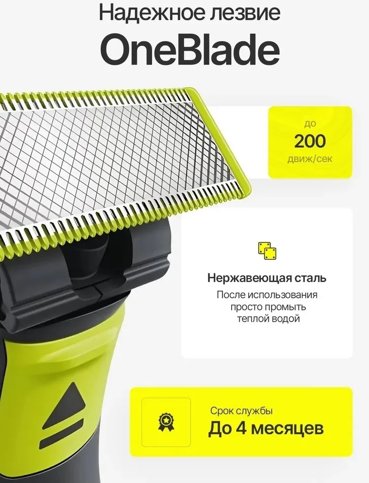 Электробритва Philips OneBlade QP2824/10 Черный/Зеленый