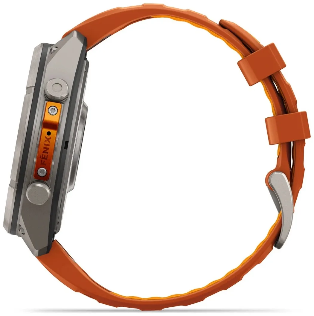 Смарт-часы Garmin Fenix 9 Pro 47 мм серебристый-оранжевый (04336-01)