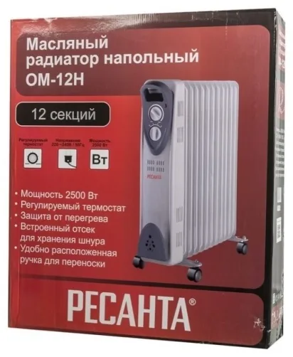 Обогреватель масляный Ресанта ОМ-12Н