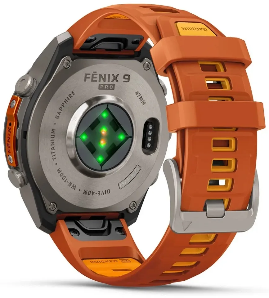 Смарт-часы Garmin Fenix 9 Pro 47 мм серебристый-оранжевый (04336-01)
