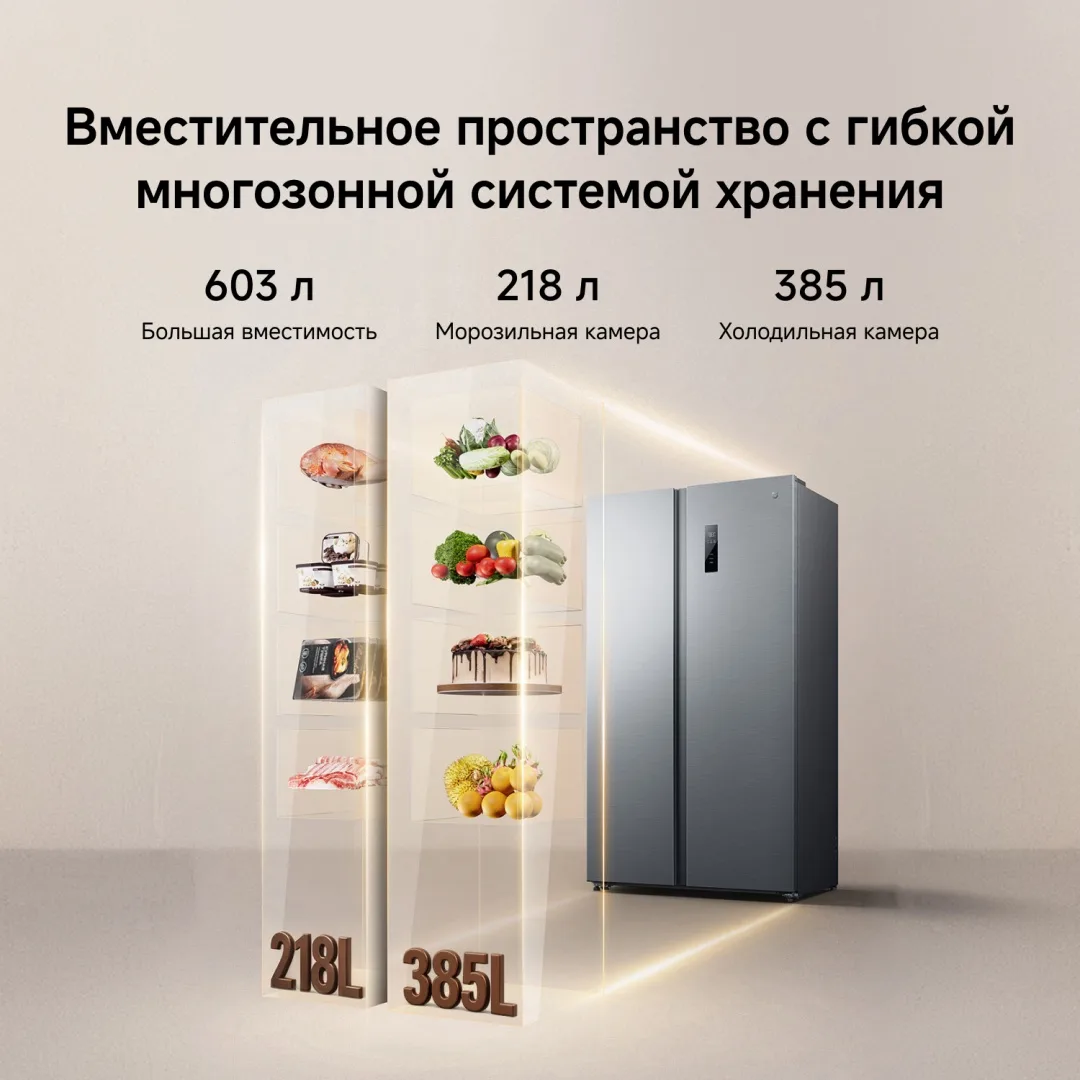 Холодильник Xiaomi Mijia Refrigerator Side-by-Side 603L Темно-Серый